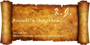 Kocsák Jusztina névjegykártya
